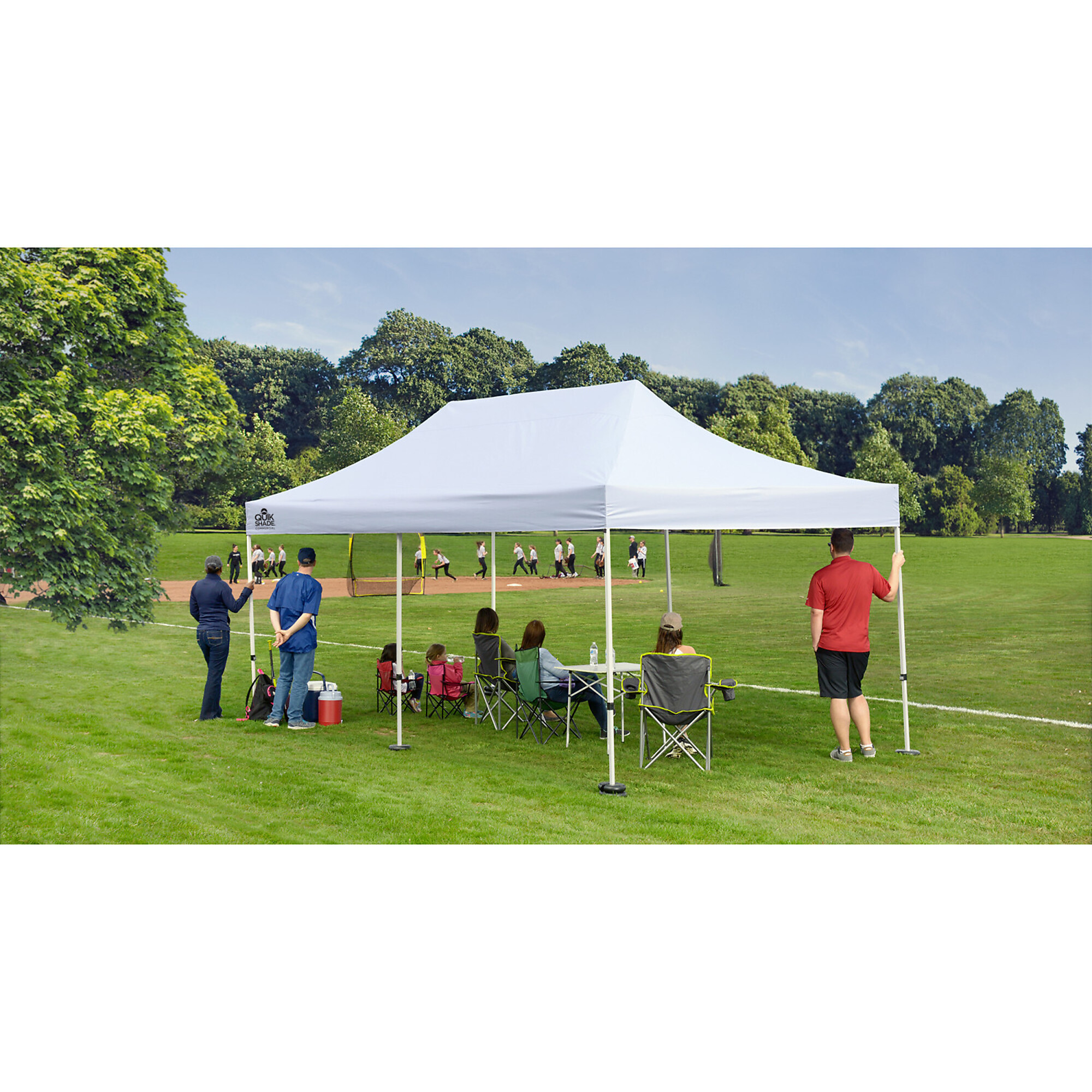 Quik Shade 10ft. x 20ft. Straight-Leg Pop-Up Commercial Canopy, White, Model# 167710RL